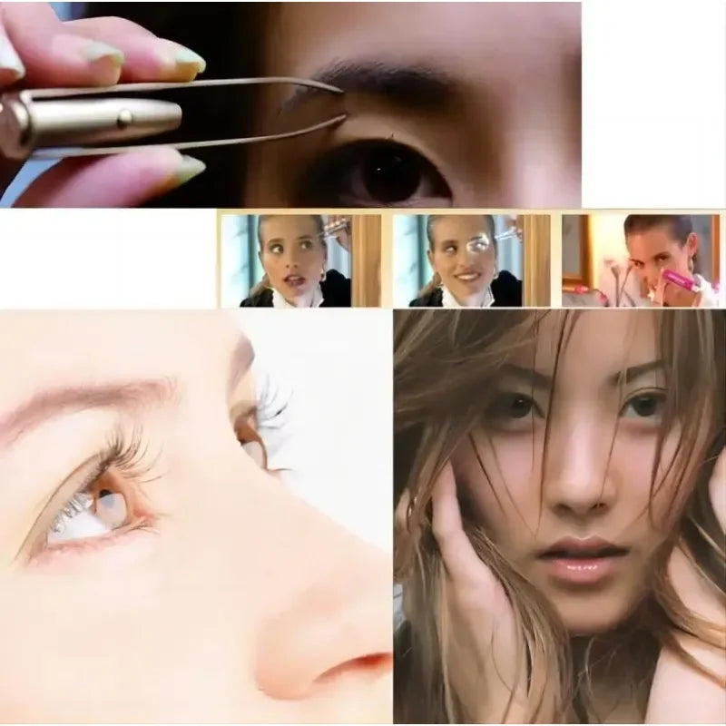 Eyebrow Tweezers with LED Light