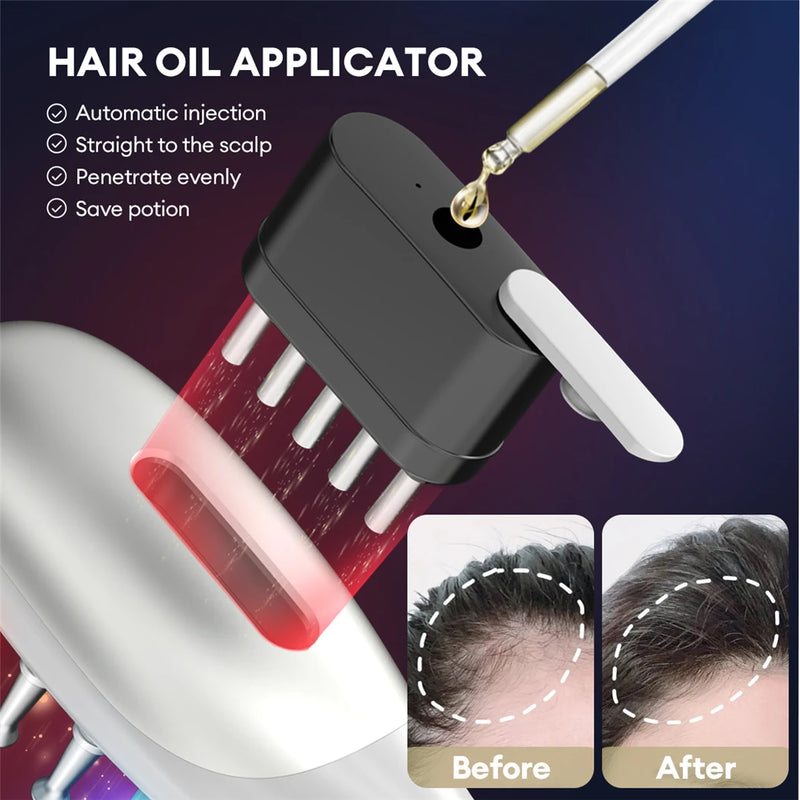 Electric Hair Massage Brush with LED Therapy and EMS Technology