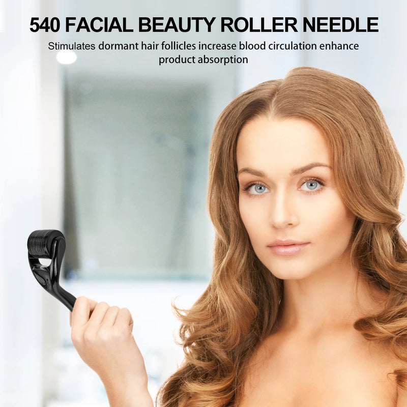 Derma Roller with 540 Microneedles: Hair and Beard Growth